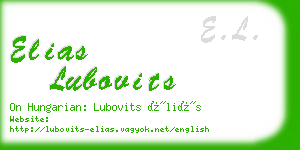 elias lubovits business card